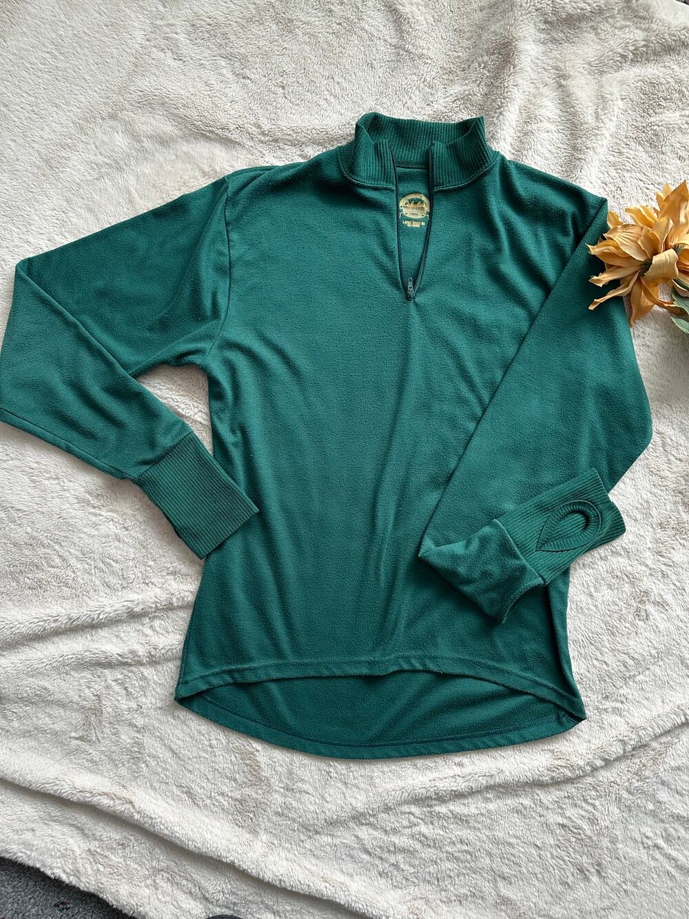 Vintahge Cabela's 1/4 Zip Crew Neck long underware shirt Size Large
